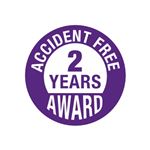 Accident Free 2 Years Award Hard Hat Decal